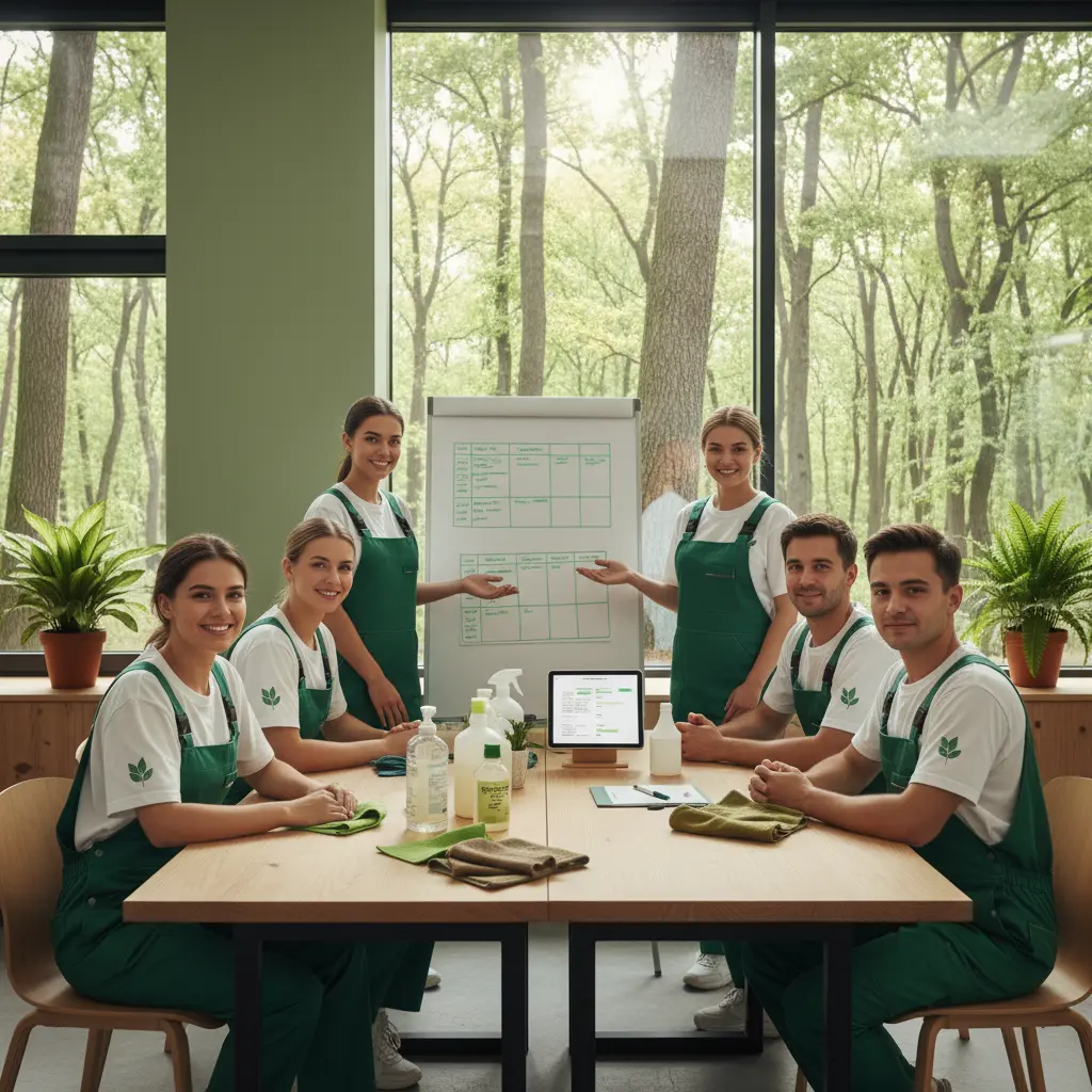 Our professional cleaning team at work